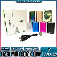 Eleaf Mini Istick Kit 7 Цветов 1050MAH Встроенный аккумулятор 10 Вт Max Выходное переменное напряжение Модуль напряжения с USB-кабелем Разъем EGO FAST