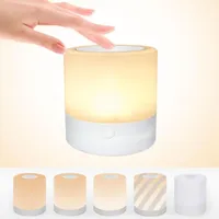 Night Lights USB Rechargeable 7 Colors LED Light Outdoor Portable Bedside Lamp Energy Save Children Bedroom Ornament Table