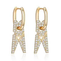 Hoop Huggie Geometrische quadratische koreanische Ohrringe Frauen Luxus Hochzeit CZ Schmuck Gold Silber Farbe Ungewöhnliche Braut Gifthoop