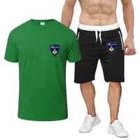 Men's Tracksuits Men T-shirts Sports Sports Sports 2022 Holanda Fitness Casual Running Política Política de Manga Curta 2 peças 2 peças