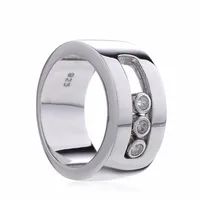 100% 925 Sterling Silver Three Zircon Ring Light Luxury Brand Mesika High Jewelry Ladies Whole270E