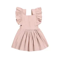 latest design Infant Baby Girls solid color old pink Jumpsuit Romper Toddler Sleeveless Kids Clothes Summer Kid Clothing291n