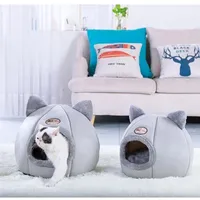 Tiefschlaf Komfort in der Winterkatze Bett wenig Matte Korb für Katzenhaus Produkte Haustiere Zelt gemütliche Höhlen Betten innen 220323