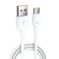 6A 66W USB Typ C Wire Ladekabel für Huawei Samsung S10 S20 S21 Xiaomi Mi 11 12 Oppo Vivo Sony Android Mobile Fast Lading USB-C-Kabel-Kabel-Kabel-Cable-Charger