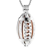 アッシュ女性の男性のネックレスのためのアメリカのフットボールの火葬ジュエリー愛するものステンレス鋼記念版