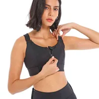 Women&#039;s Tanks Yoga Suit T-shirt Sujetador Deportivo Ajustable Para Mujer Ropa Interior Gimnasio Fitness a Prueba De Golpes Con Cremallera Yoga 220421