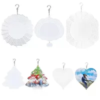 Diy kerstdecoratie hanger dubbelzijdige warmteoverdracht metalen windtrenks sublimatie blanco pompoen hartvorm roterende windtimpel