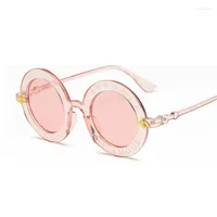 Óculos de sol rosa mulher redonda letras inglesas de abelhas pequenas marca de sol góses feminina moda feminina uv400sunglasses belo22