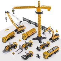 9 Styles Alloy Engineering Car Truck Toys Crane Bulldozer Bagger Gabelstaplerfahrzeuge Bildung für Jungen Kinder Geschenk 220608