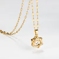 Hänge halsband klassisk hexagram stjärna av David halsband rostfritt stål jubileum present judica hebreiska israel tro lampa hanukkah