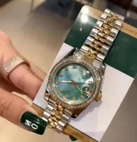 Çok Renkli Lady Watch Başkanı Diamond çerçeve kabuk yüzü Kadınlar Datejust Watches Jubilee 2813 Paslanmaz Saatler En Düşük Fiyat Otomatik Mekanik Bilek Hediyesi