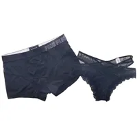 Sous-pants couple culotte set de la soie de glace sous-vêtements hommes boxer shorts féminins en dentelle amoureuses confortables lingerie culotte