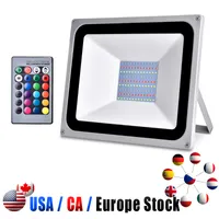 RGB FloodLights 100W Color Changing Flood Lights with Remote Control, IP65 Waterproof Dimmable Outside Colors Changing Wall Wash Light USALIGHT
