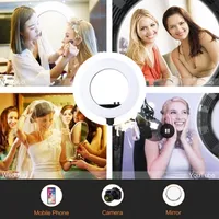 Kshioe 18 "LED -Ring -Selfie -Lichter und 2m Licht stehen uns Standard Silber