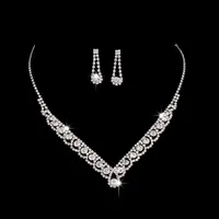 Juegos de joyería de novia de cristal de dhinestone para fomentos de pendientes collares de collar accesorios de joyas de boda 2726 T2