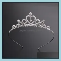 Девушки Принцесса Кристалл Tiara Crown на День рождения Партия Партия Доставка 2021 Аксессуары для волос Детские Дети Материнства Sejot