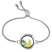 Bangle 1pc 20mm Floating Charms Locket Bracelet Glass Round Living Memory For Women Jewelry Making Stainless Steel Gift