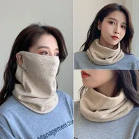 Scarves Bib Women's Autumn And Winter Korean Ear-mounted Masks Keep Warm Neck Protection Cover Wild Scarf Thickened Windproof MaskScarves
