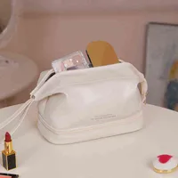 Ins Новая корейская двойная портативная косметическая сумка с большой емкость