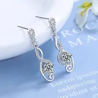 Stud Korean Simple Cubic Zirconia Earrings 2022 Fashion Jewelry Female Long For Women High Quality Gifts Girls
