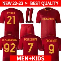 22 23 Dybala voetbal jerseys Home Final Pastore Abraham 2022 2023 Spelersversie Totti Zaniolo Mancini Kumbulla Men Kids Kit voetbal El Shaarawy Uniform