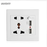 OOTDTY 2.1A Dual USB Wall Socket Charger AC DC Power Adapter Plug Outlet Panel w Switch248J