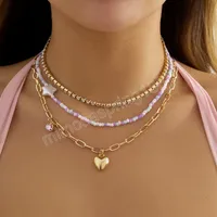 Multilayer vintage perle di riso colorate Cottari Collana Crystal Collana Pink's Piange Pendery Collane Gioielli Fashion Gioielli
