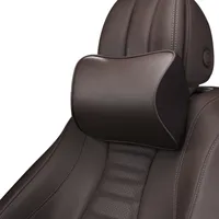 Luxury Leather Badge Logo Car Neck Pillow For Mercedes Benz A E Interiör levererar midjekuddar ryggstöd Huvudstöd Kudde Auto Accessoarer