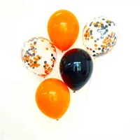 Kuchang pcs pulgada naranja negro confeti confeti transparente globos de látex de látex Halloween Boda de Navidad Decoración de la fiesta de cumpleaños J220711