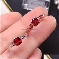 Band Rings 2022 Fashion Natural Garnet Gemstone Ring For Women Jewelry Real 925 Sterling Sier Charm Fine Good Gift Drop Delivery 2021 Dhtl5