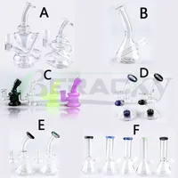 BERACKY 6 Styles Glass Water Bongs Heady Beaker Hookahs Dab Oil Rigs Water Pipes Recycler Bong för rökning