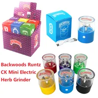 Portable Backwoods Electric Tobacco Grinder Smoking Accessories Runtz Dry Herb Smart Miller Crusher With USB Cable Glass Spice Chambers