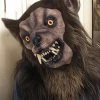 Enge Wolf latex masker realistisch en felle weerwolf carnaval hoofddeksel kostuum Halloween Cosplay Party Props 220613