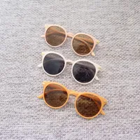 Çocuklar Güzel Büyük Yuvarlak Kedi Göz Güneş Tasarımcı Kız Erkek Oval Çerçeve Sevimli Gözlük 7 Renkler Toptan