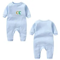 I lager baby rompers vår höst pojke flickor kläder romper bomull nyfödd barn designer jumpsuit mode kläder3044
