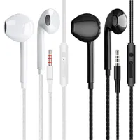 3.5mm Wired Earphones Bass Stereo Earbuds Gym Sports Headphones with Mic Headset for iPhone Samsung Xiaomi Huawei PC