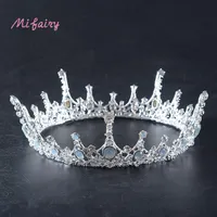 Stunning Silver White Crystals Full Wedding Tiaras And Crowns Bridal Tiaras Accessories Vintage Baroque Bridal Tiaras Crowns H07261H