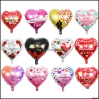 Événement de décoration de fête Supplies festives jardin de maison 18 pouces Happy Valentines Decor Decor Heart aluminium Balloons Balloons Anniversaire de mariage BI