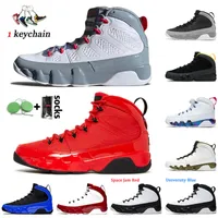Athletic Sport Basketball Shoes Fashion 2022 Men Jumpman 9 Child Fire Red Particle Gray University Gold 1s Space Jam Iridescent Racer para hombres Azul Dranistas