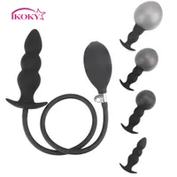 IKOKY Super Large Oversized Expandable Anal Plug Beads Dilator Inflate Butt sexy Toys For Women Men Prostate massage