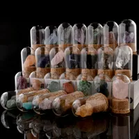 ädelsten läka energi natursten hantverk malm hem dekorationer kristall mineral prov Gift grus med glas täcker undervisning