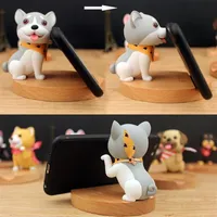 Деревянный милый собачий щенок держатель мобильного телефона подставка для настольного компьютера подарки игрушка CRE295D
