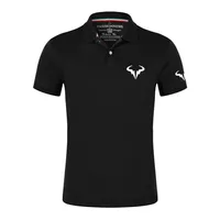 Rafael Nadal Men's Tennis Player Printed Polos Shirt Summer Short Sleeve kausal stand-up krage tee skjortor toppar kläder 220616