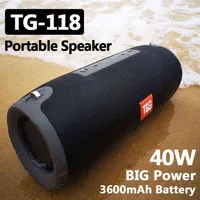 TG118 High Power 40W Portable Bluetooth Speaker WaterproofColumn For PC Computer Speakers Subwoofer Boom box Music Center Radio H1325M