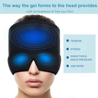 Double layer Cap Gel Hot Cold Therapy Headache Migraine Relief Ices Cap For Relieve Pain Head Wrap IcePack TherapyColdPack Ice Hat Eye Mask WLL1527