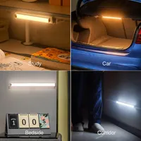 LED Night Lights Wireless Motion Sensor Wall Light USB Rechargeable Kitchen Cabinet Corridor Night Lamp For Kids Bedroom Staircase Backlight Car