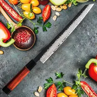 67 strati damasco acciaio cucina 11 "coltello da chef yanagiba con manico in legno ebano coltelli da sushi professionali che si affettano cucinare troppo302t