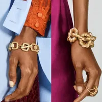 Bracelets Charm Lady Vintage Gold Chain for Women Est Joya Fashion Jewelry Friendship Party Bangles Accessors JewelryCharm
