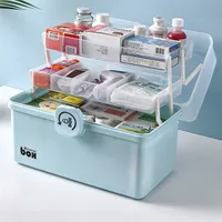 Plastic Portable Medicine Cabel First Aid Kit Container Multifinectional Family Emergency Rangement Boîtes de rangement Pill Organisateur Case 220712