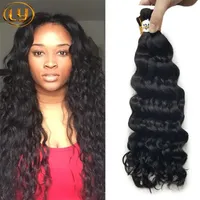 Top Quality Brazilian Hair 50g Human Hair Braids Bulk Deep Wave No Weft Wet And Wavy Deep Curly Micro mini Braiding Bulk Hair236Y